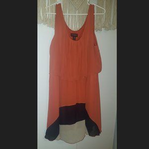 Orange Black & Tan Tank Dress
